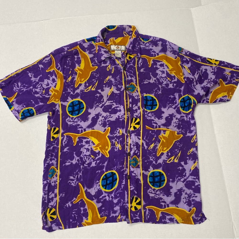 90’s Dolphin Button Down Beach Shirt